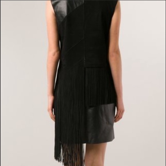 Derek Lam 10 Crosby black real leather suede dress - Picture 3 of 14